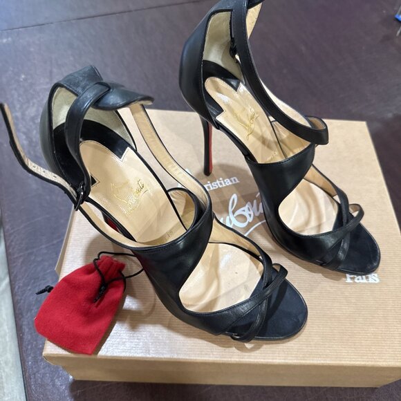 Christian Louboutin Shoes - Christian Louboutin Malefissima Napa Shiny Black Stilettos 100